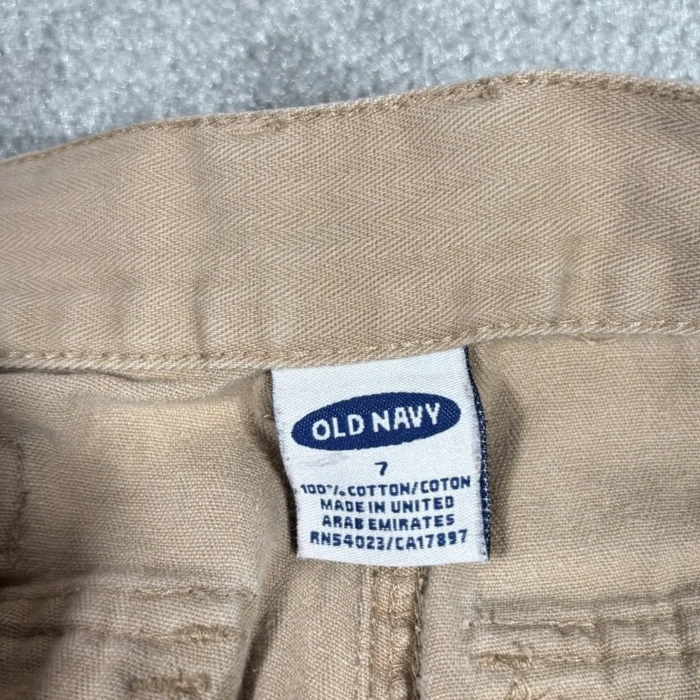 Vintage Old Navy Cargo Shorts‎ Youth Boys 7 Tan Cotton Baggy Heavy Skater Y2K